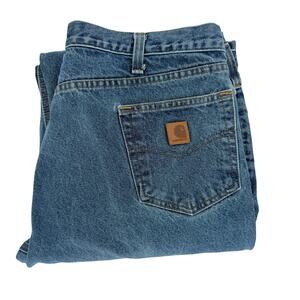 Carhartt Jeans Mens Relaxed Fit B460 DVB Denim Work Pants Straight 40X34 (39" W)